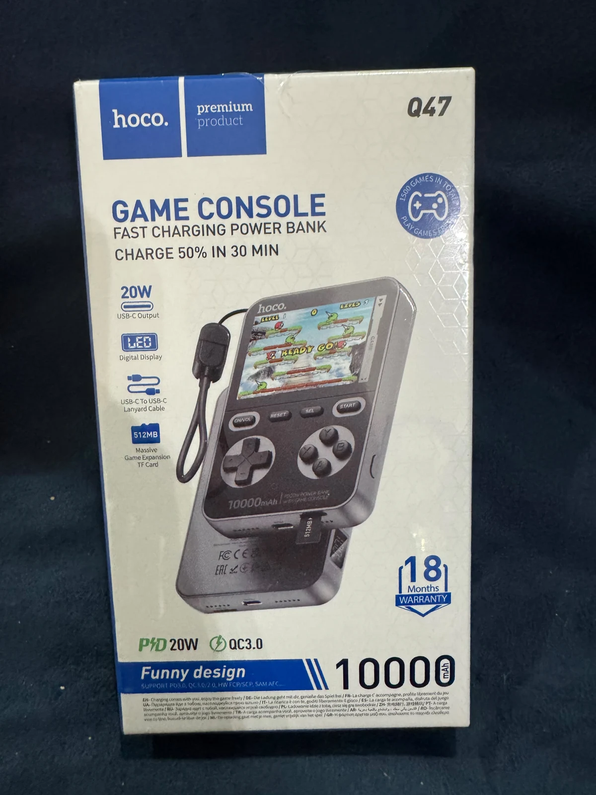 HOCO Q47 10000mAh Power Bank with Game Console — Original product & packaging