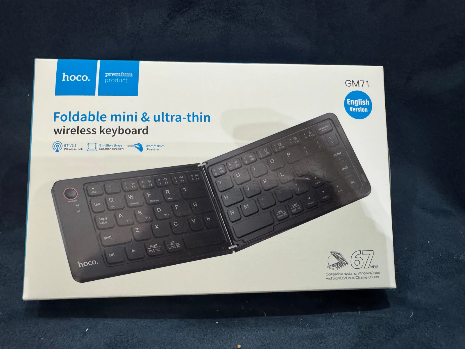 HOCO GM71 Folding Wireless Keyboard — Original product & packaging