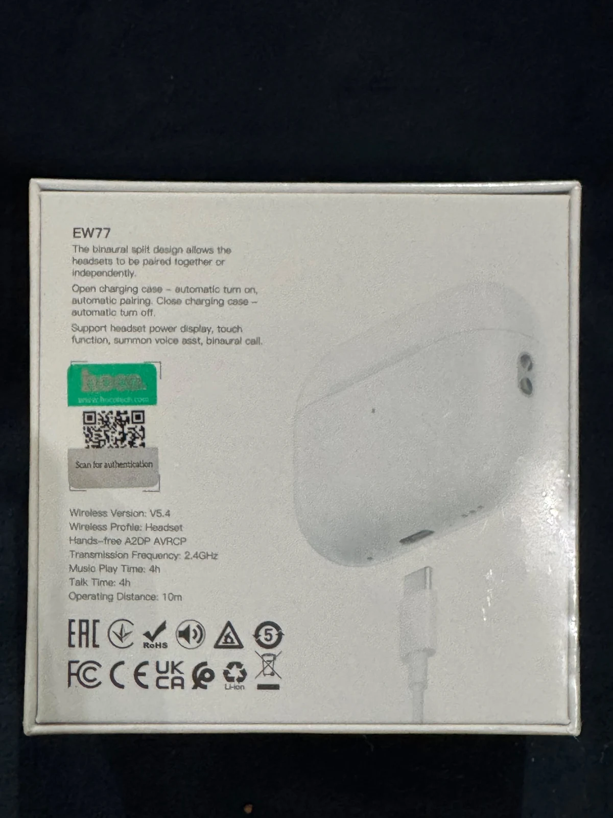 HOCO EW77 True Wireless Earbuds USB-C — Original product & packaging